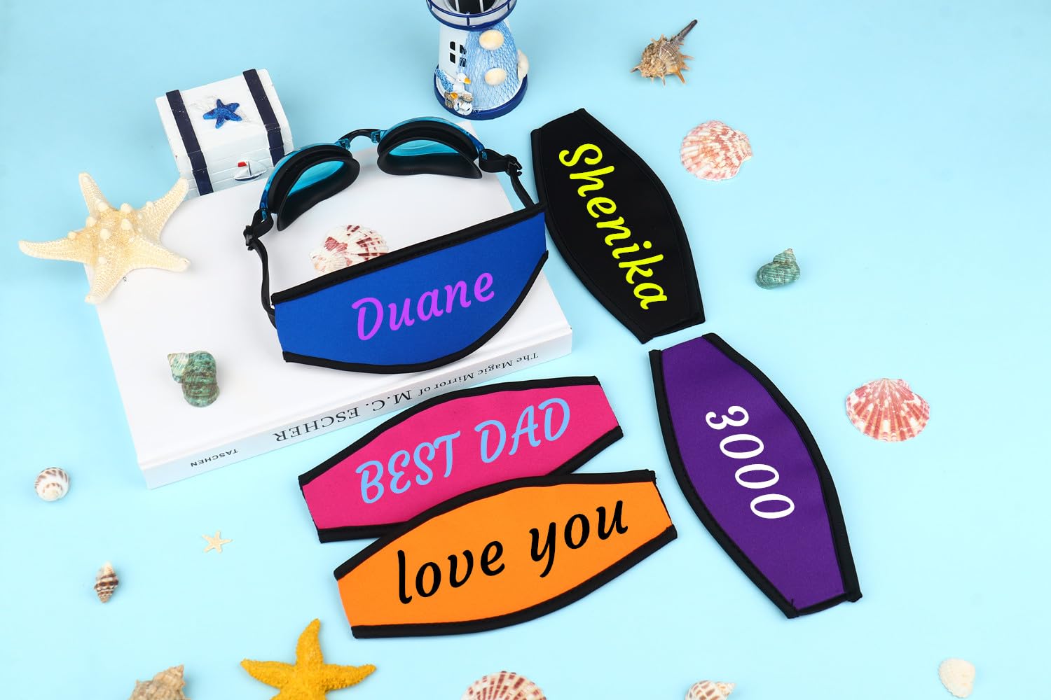 Zakally Personalized Custom Name Diving Mask Straps Cover Scuba Mask Strap Gift for Diving Enthusiast