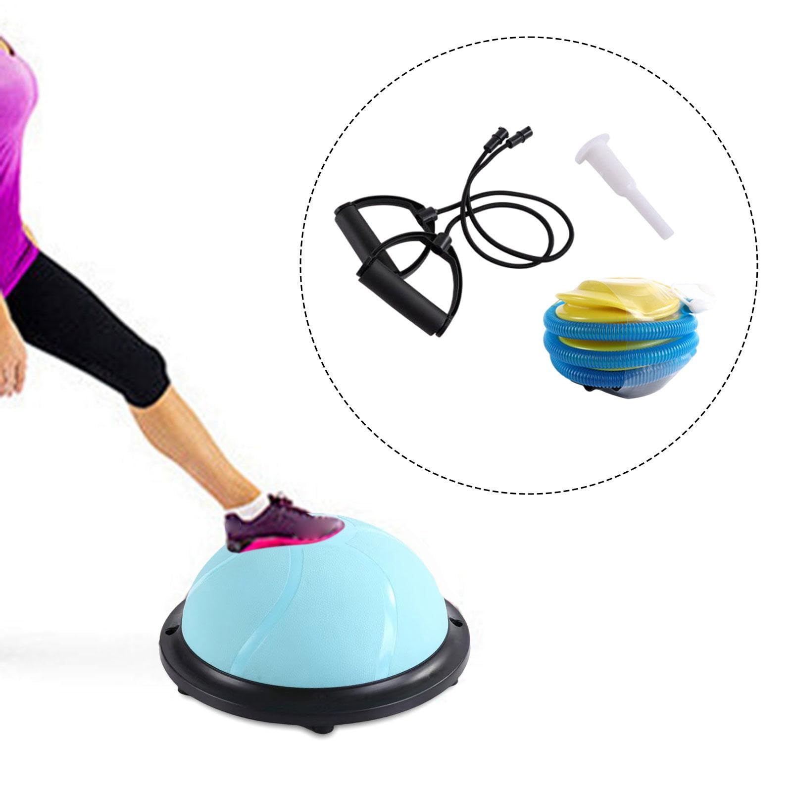 harayaa Balance Ball Allenamento Corpo Intero con Base Antiscivolo Emisferica E Bande Elastiche Pompa Inclusa Materiale PVC PP TPE Resistente Adatto per Eserc