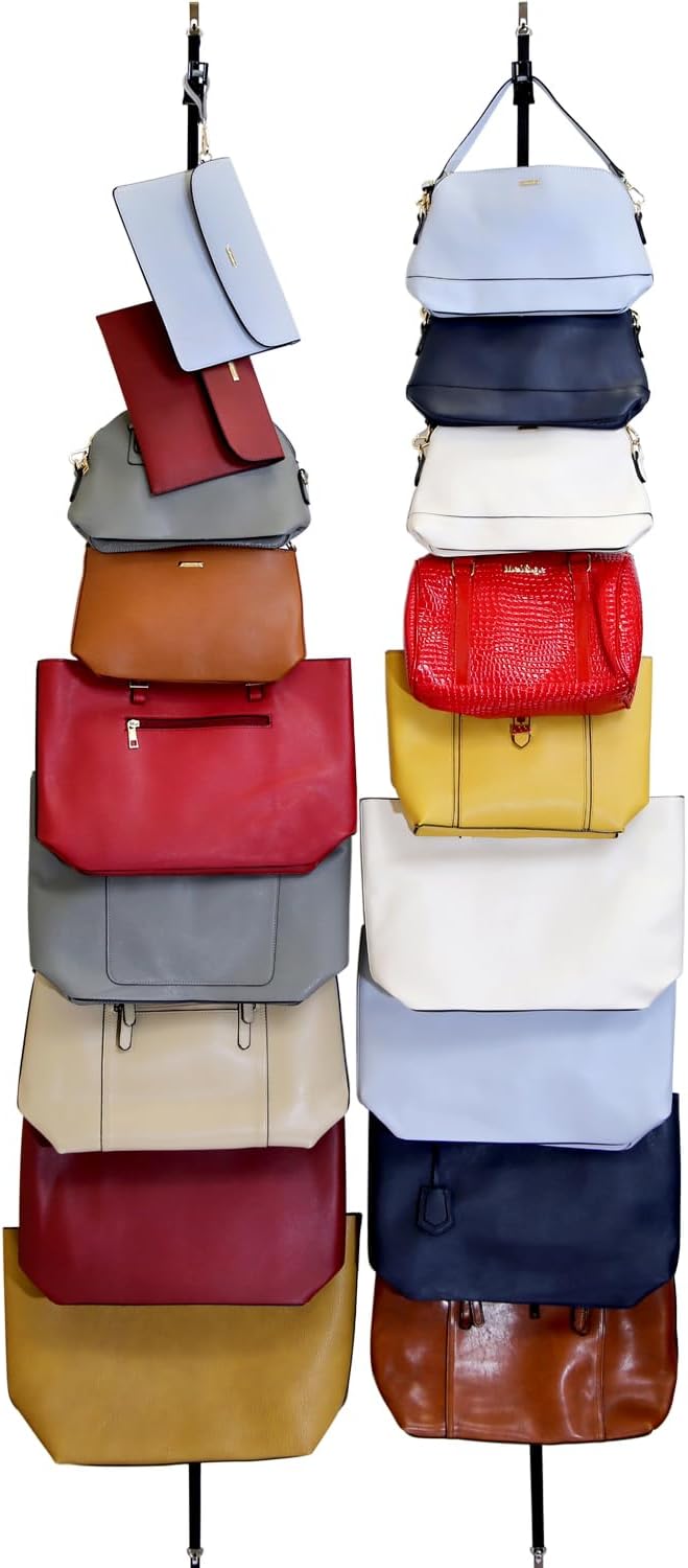 Handbag and purse organizer holds up to 18 bags