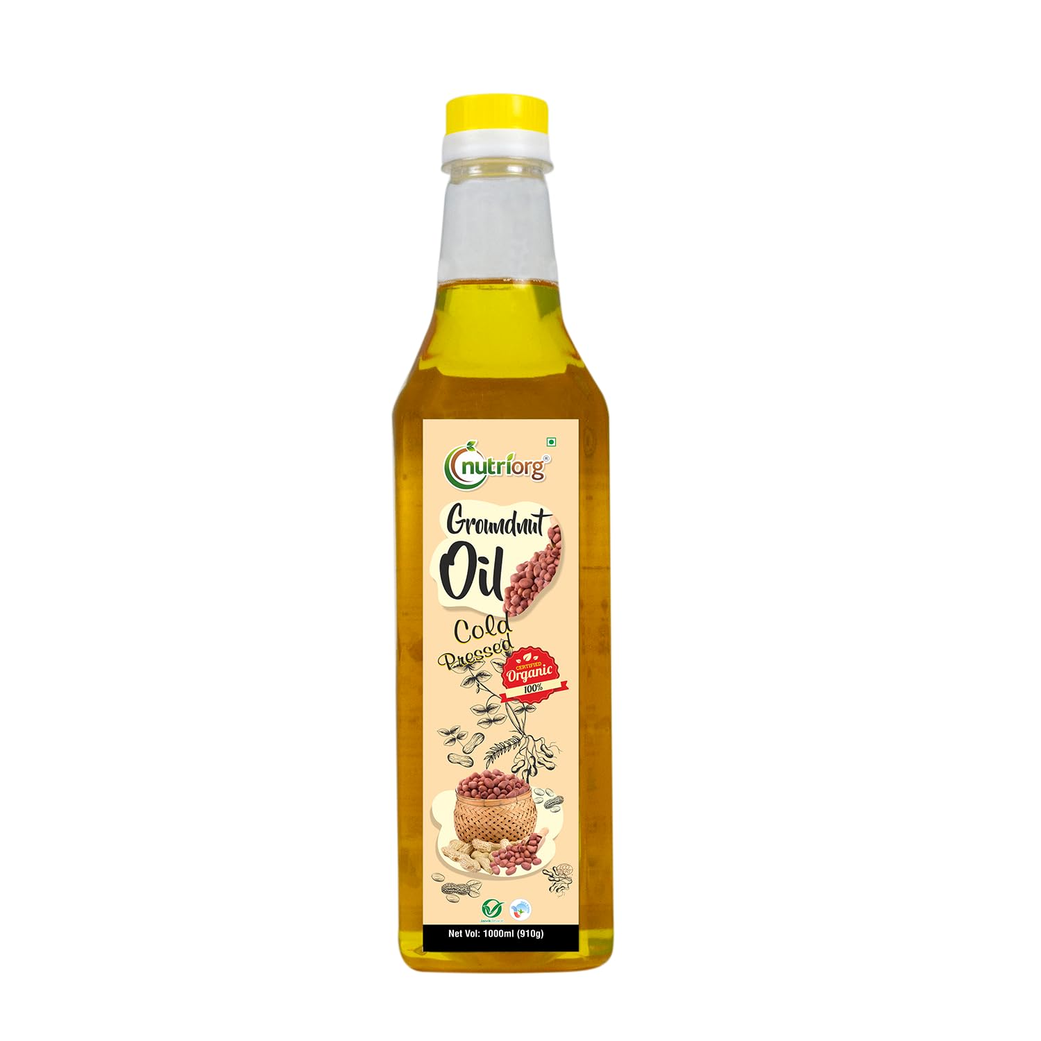 Nutriorg Cold Pressed 100% Organic Groundnut Oil 1 L | Essential Cooking Purpose | MUFA & PUFA Rich | Vitamin E Rich (B07FD9FM64) Amazon Price History, Amazon Price Tracker