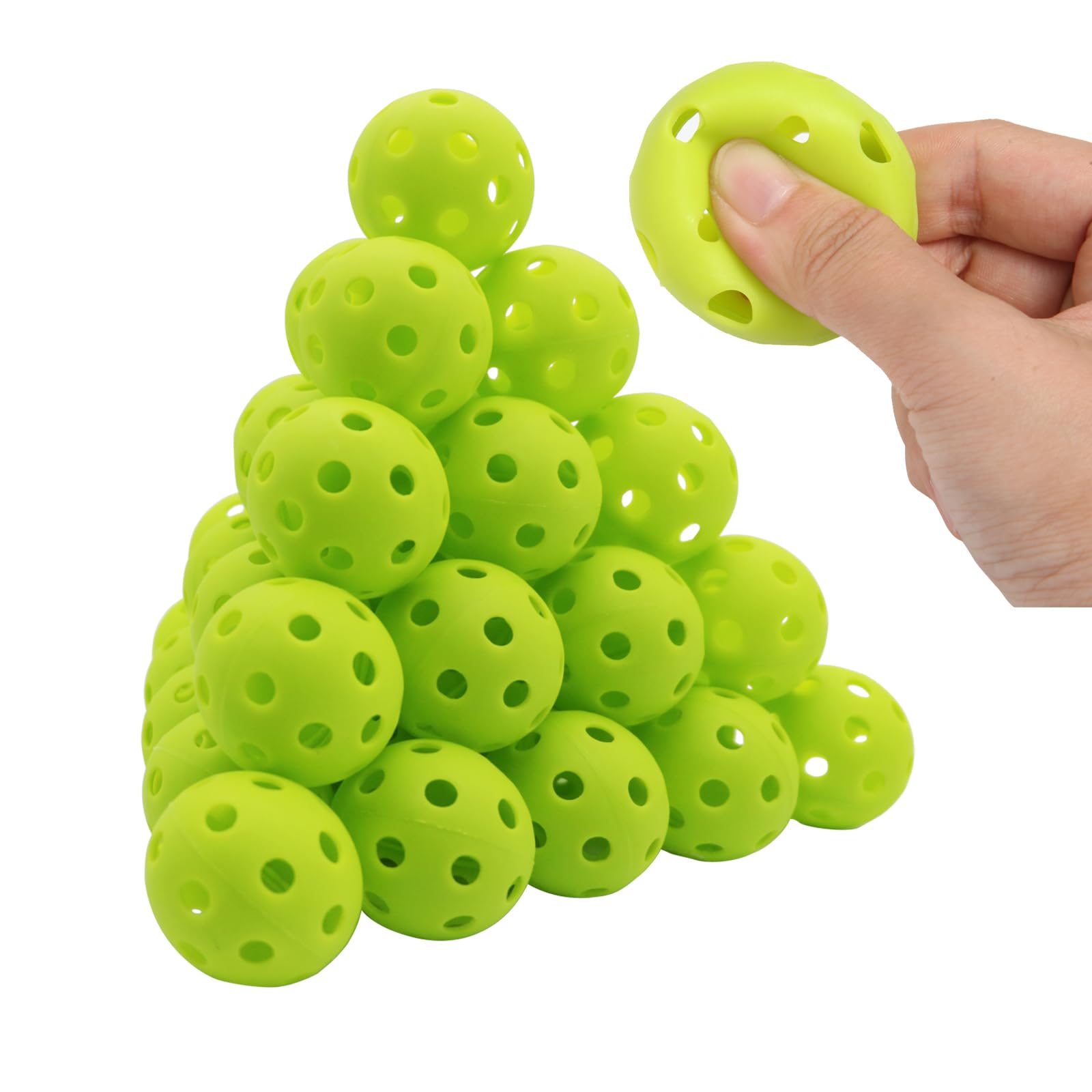 Avesfer 12/20/40 Pack Plastic Golf Balls Soft [Anti-Crack] 42mm Training Golf Balls for Swing Practice Golf Balls for Backyard Limited Flight Airflow Hollow at Home Use Indoor Green