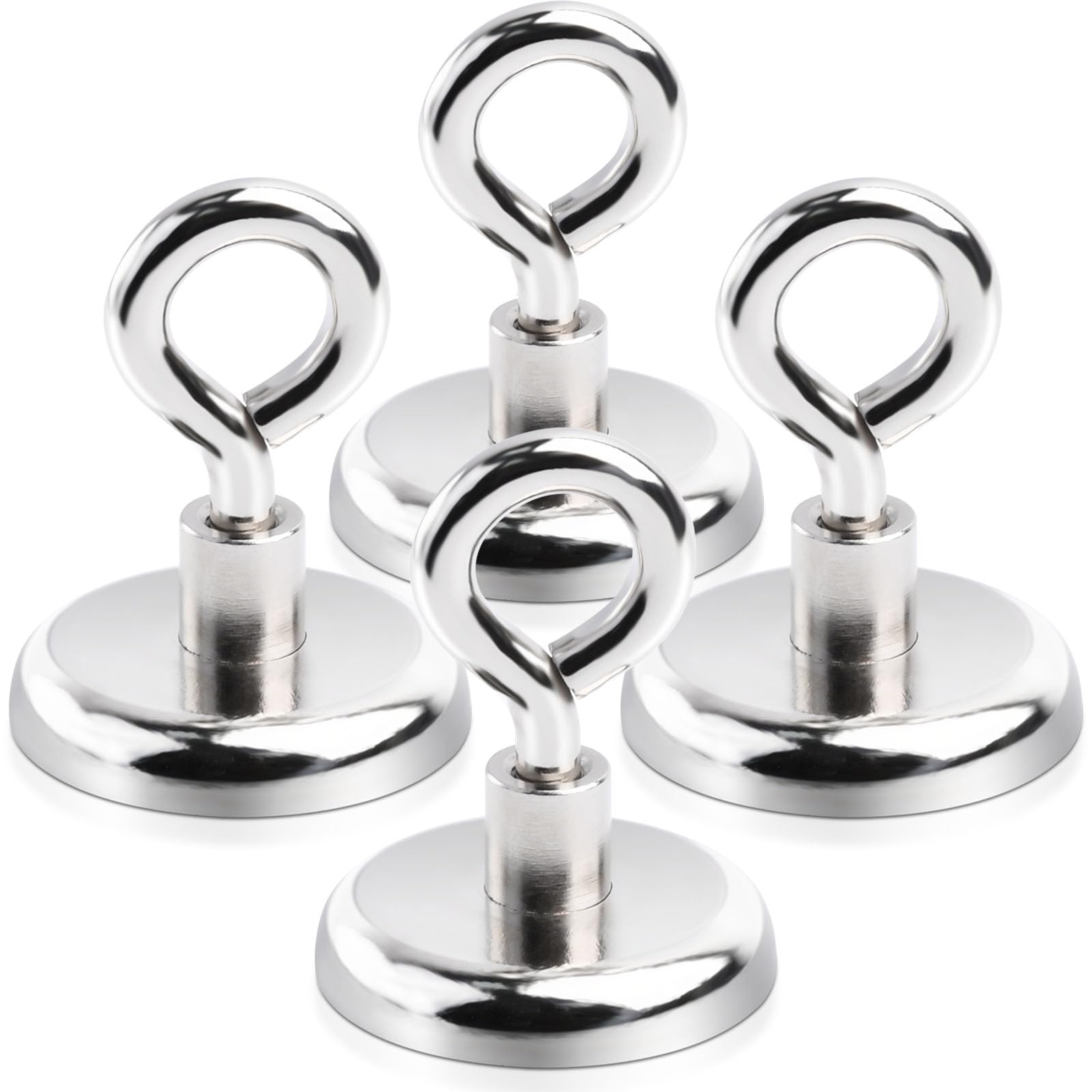 FPMYB 4 Stück Magnethaken Extra Stark Magnet Haken 36mm Neodym Magnethaken, Magnetische Haken Ösenmagnet Magnet mit Haken für Kreuzfahrt Grill BBQ Küche Kühlschränke Gadgets Eisentüren Büro