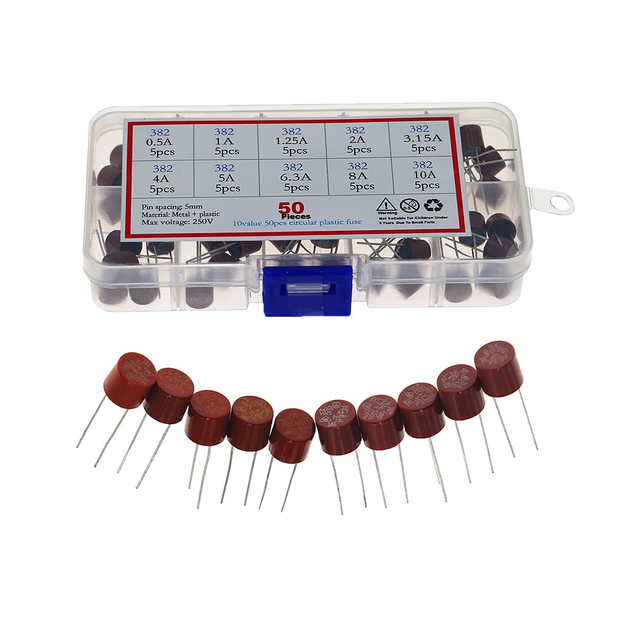 Fusible assorti électrique 50 pcs pour réparations et prototypage