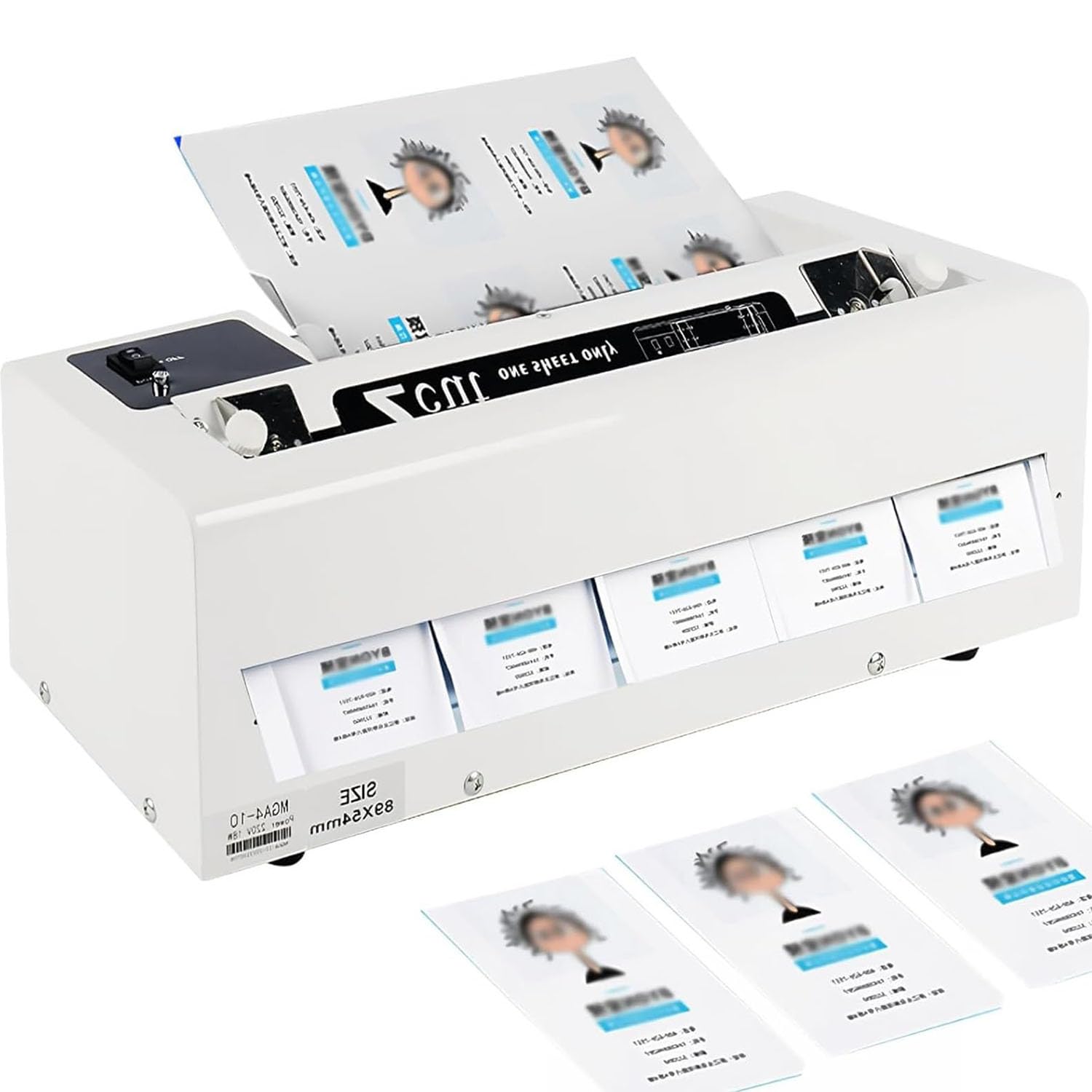 Automatic Business Card Cutter, Electric Business Card Cutting Machine, Business Card Paper Cutter Binding Machine, Adjustable Margin 9-12mm, Cutting 30 Pieces/min, 350g Business Card Cutter