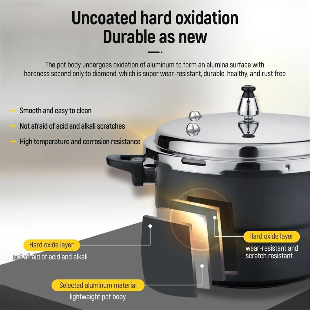 403 Stainless Steel Pressure Cooker for Gas and Induction Cooktops with Non-stick Coating and Safety