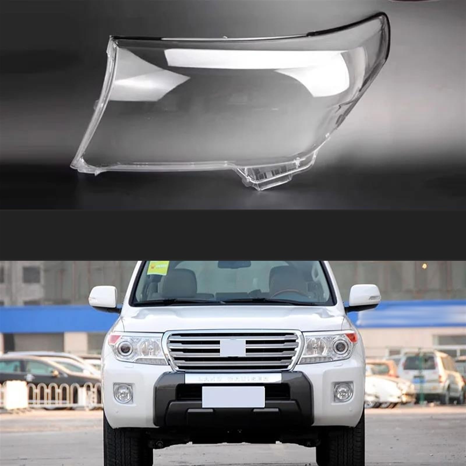 IrayZHeadlamp Lens Cover Car Headlight Cover for Toyota Land Cruiser Lc200 Xenon 2012 2013 2014 2015 Car Headlight Lens Replacement (Color : 1 Pair)