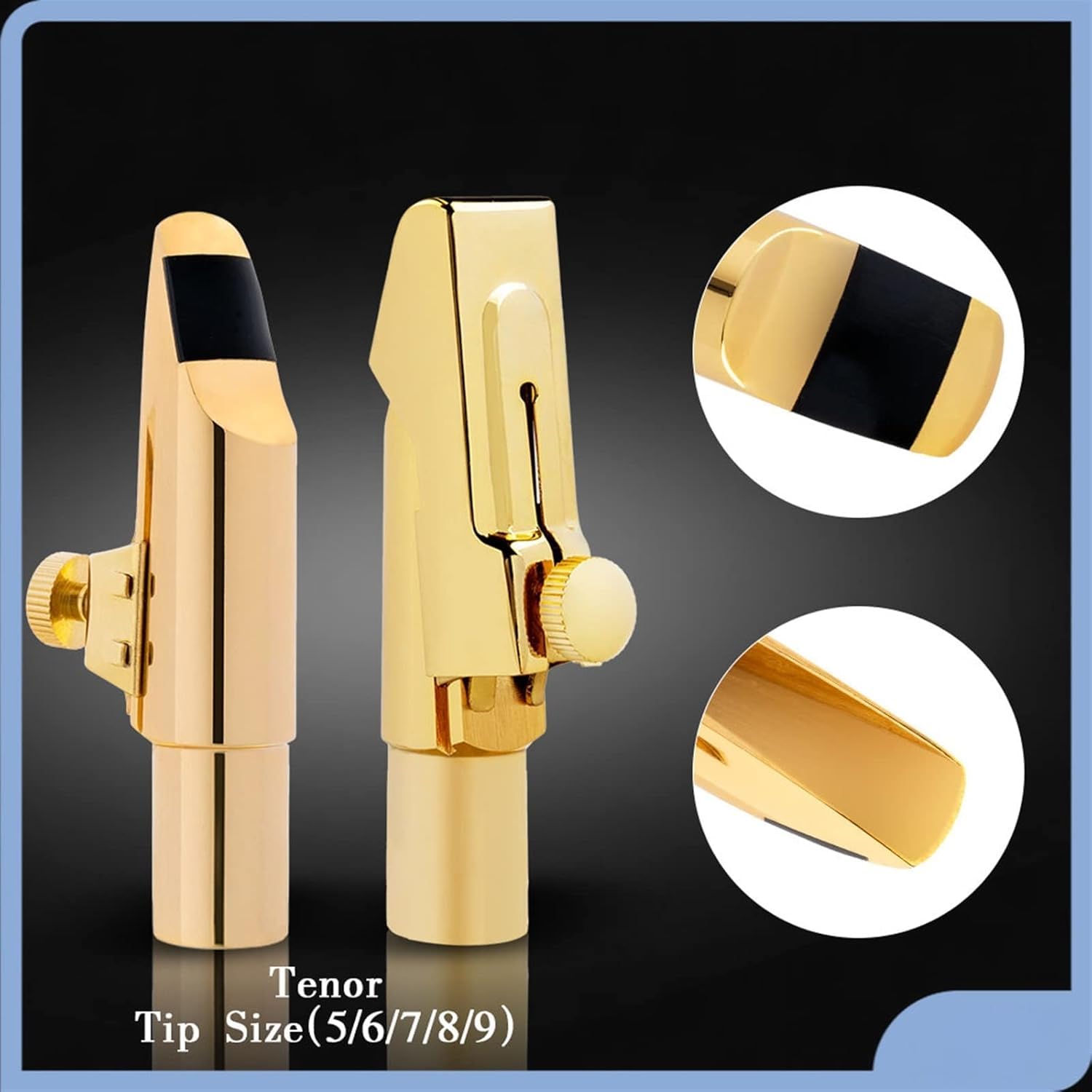 Sax Saxophone Metal Mouthpiece Gold Plating Sax Mouth Pieces Professional Tenor Saxophone for Saxophone Professionals and Beginners,Saxophone Replacement Accessories (Size 6)