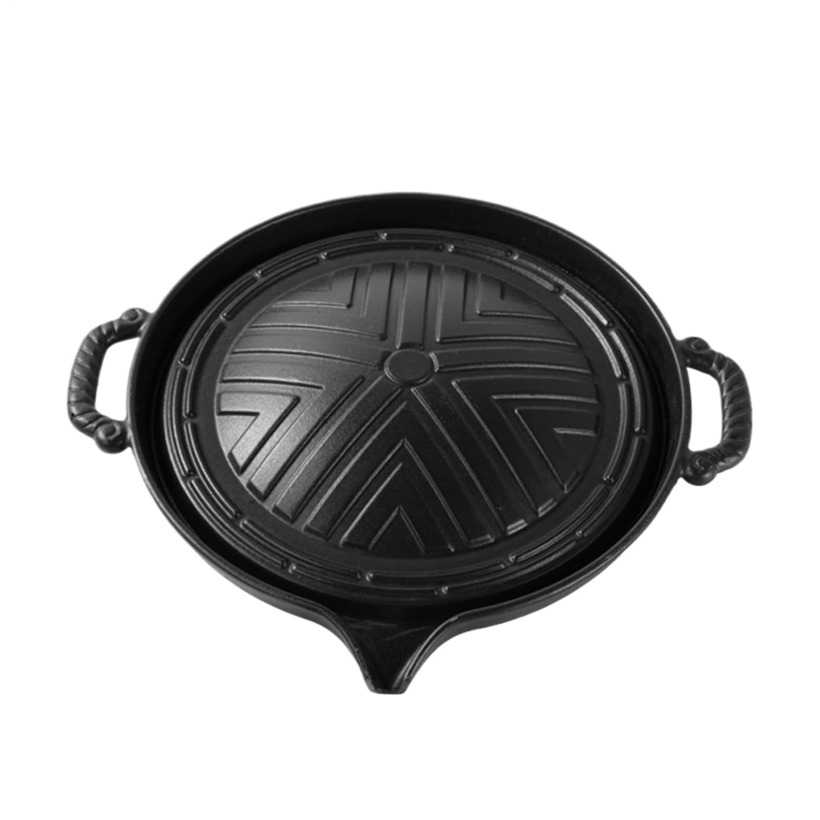Żelazna żeliwna, żeliwna patelnia BBQ Przenośna płyta | Grillowanie talerza smażenia nonstick, 11 -calowa okrągła griddle na do pomieszczenia lub zewnętrznego