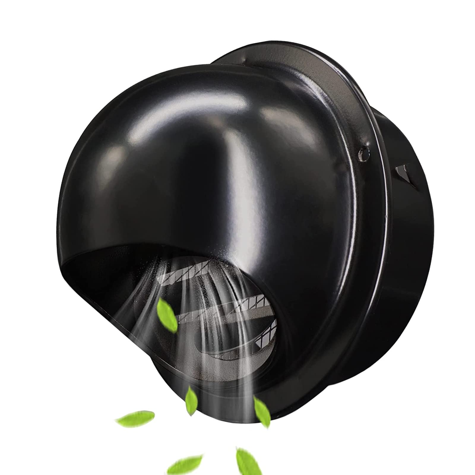 Ventilation Outlet 304 Stainless Steel Air Vent, Round Wall Vent Outlet Cover 4Inch 6Inch 8Inch, Surface Black Paint, Dryer Hood External Extractor Vent Cap, Exhaust Vents With Screen Mesh