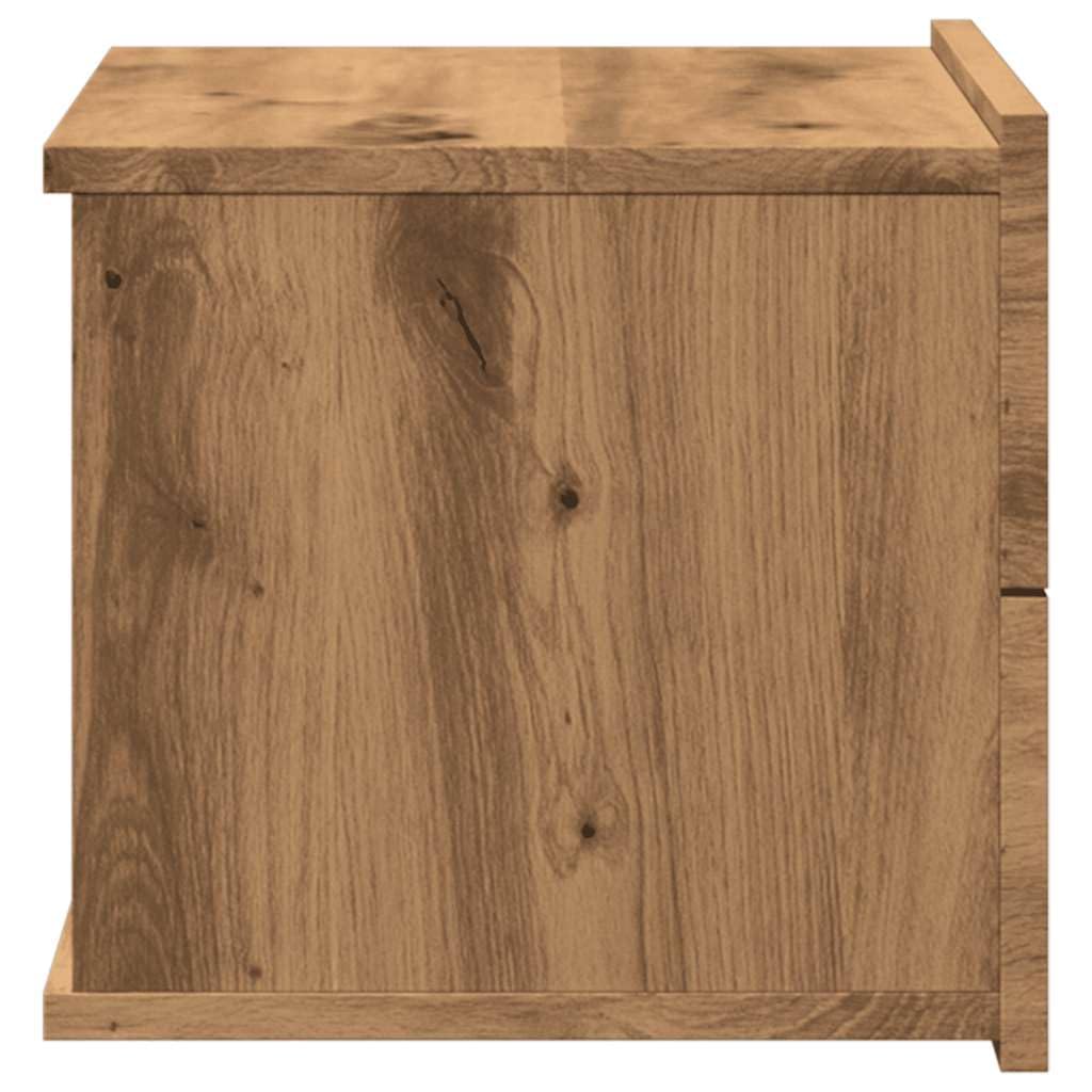 Générique Ścienne stoliki nocne 2 szt. Ręcznie wykonane z drewna dębowego 40x32x30 cm, pływający wiszący stolik nocny z dużą przestrzenią do przechowywania książek i szklanek, blat