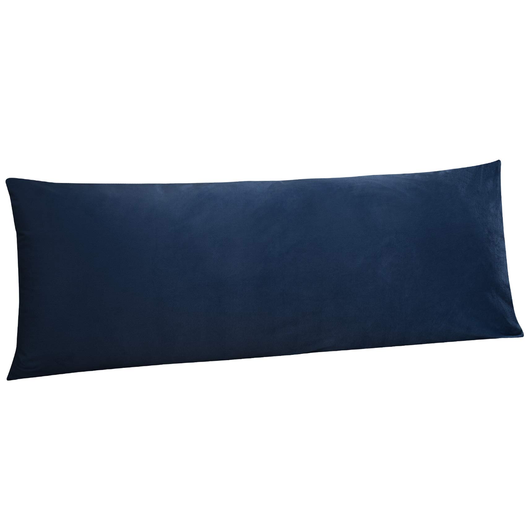 NTBAY 1 Pack Zippered Velvet Body Pillow Cover, Super Soft and Cozy Luxury Fuzzy Flannel 20x54 Long Pillowcase with Zipper, 20x54 Inches, Navy Blue