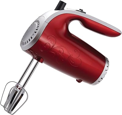 Mélangeur manuel à 5 vitesses Brentwood Appliances HM-48R, rouge