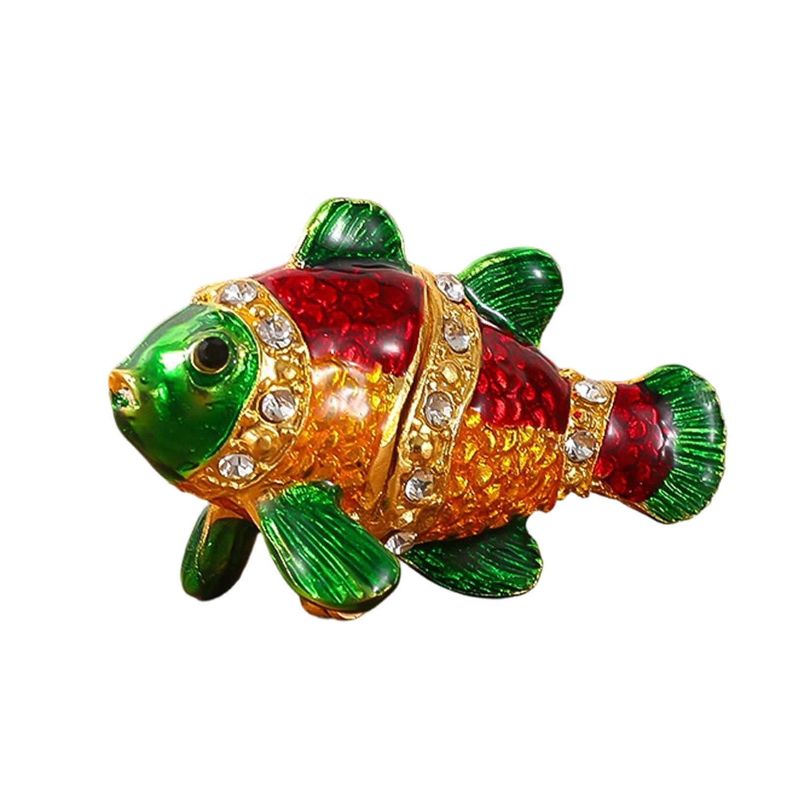 Msioytog Handcraft Retro Fish Jewelry Organizers with Spacious Compartments Suitable for Bedroom Dresser Display Handcrafted Metal Mixture Box