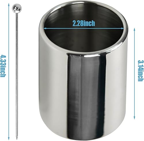 Miniatura 6 de Palillos de cóctel de metal, 16 piezas + 1 kit de soporte de acero inoxidable, palillos de cóctel reutilizables para adornar selecciones de cóctel