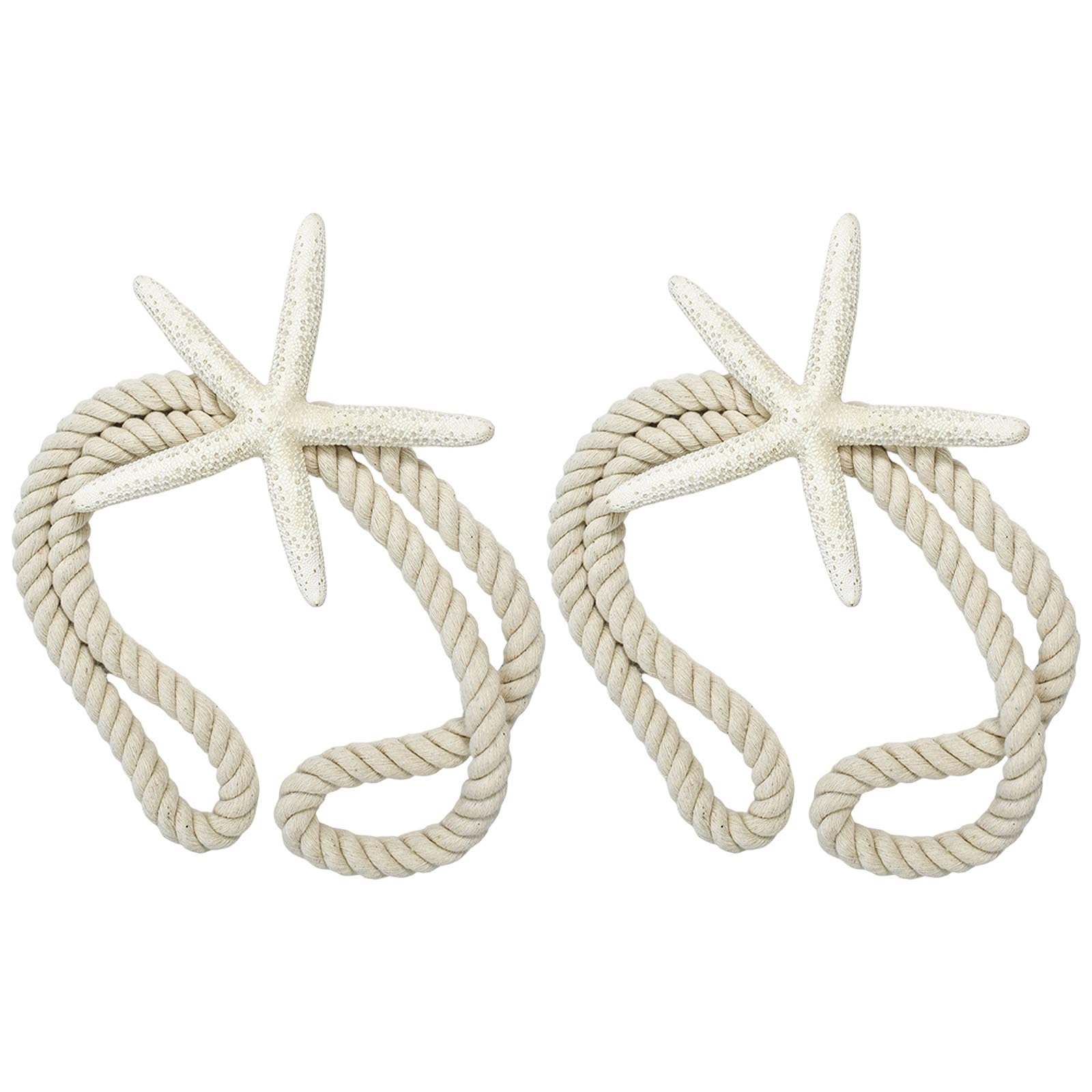 XuQiZZpp Curtain Tiebacks Decorative Curtain Holdbacks Retro Starfishs Curtains Buckles Rope Drapery Holdbacks Home Decors