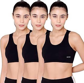 bodycare Women's Cotton Non Padded Non-Wired Sports Bra (Pack of 3)-picture-11