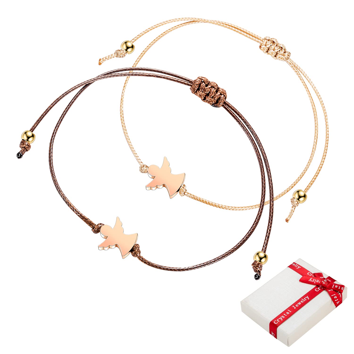 2 pezzi oro rosa Angelo Aicizia Collana Set per babini ragazze coppia