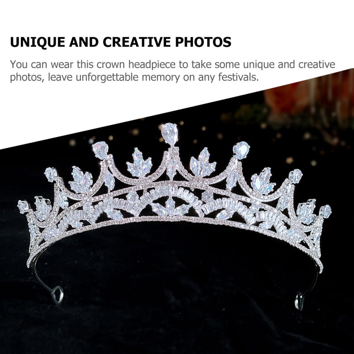 VILLCASE Elegante Hochzeitsbrautkrone aus Kupfer mit Zirkonbesatz Leichtes Silbernes Haarband für Damen für Besondere Anlässe und Kreative Fotos