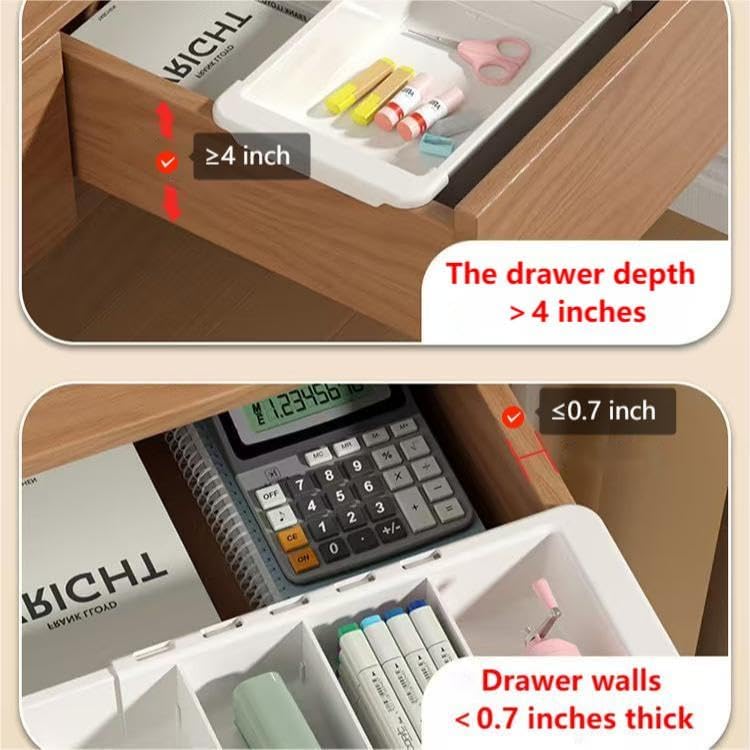 Miniatura 4 de YOOUSOO Organizador de cajones expandible, 2 bandejas organizadoras de cajones ajustables, separadores de cajones y almacenamiento para suministros