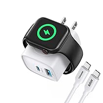 TOPADRE Caricabatterie USB C 20 W 3 in 1 per iWatch Ultra, SE, 10, 9, 8, 7, 6, iPhone 16, 16 Pro, 15