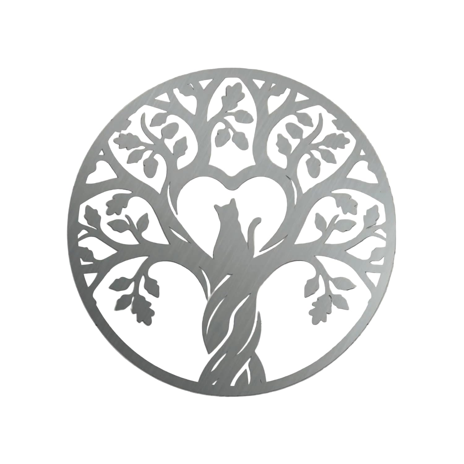Image Industry Cat Memorial Heart Oak Tree Steel Garden Sculpture UK Made