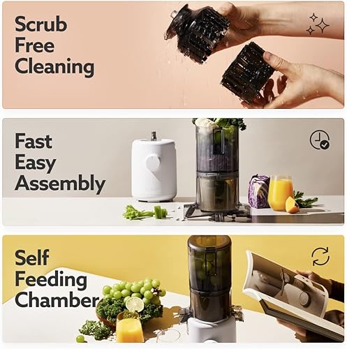 Miniatura 2 de Hurom H310A - Exprimidor personal renovado, autoalimentado, masticador lento, lavanda, fácil de limpiar, rendimiento máximo, motor silencioso, tolva