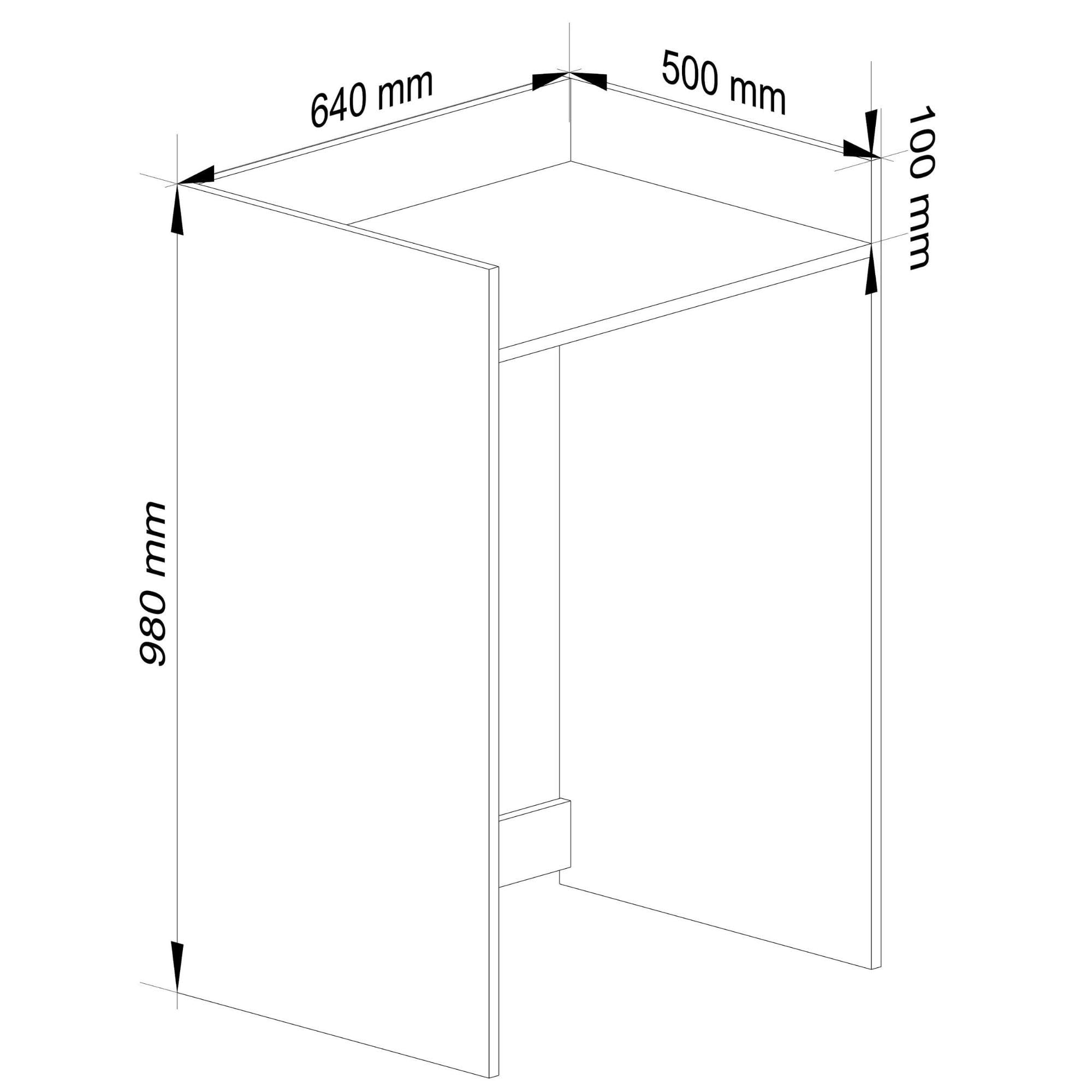 AKORD Waschmaschinenschrank 64cm geeignet für Waschmaschine & Wäschetrockner, Waschmaschinenschrank 64cm Überbauschrank, Badezimmermöbel Größe 64x98x50 cm, Graphitgrau & Graphitgrau