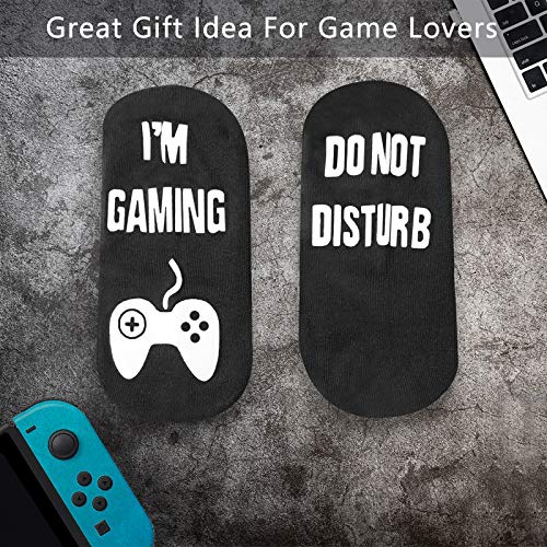Do Not Disturb I'm Gaming Socks, Gaming Sock Funny Novelty Great Valentine's Day Gifts for Teen Boys Mens Gamer Kids Sons Husbands Boyfriends