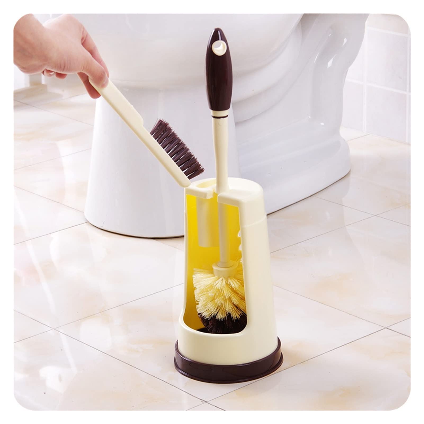 Set scopino per WC 3 in 1, scopino per WC Blu con Supporto, detergente per Il Bagno in plastica, Efficace Strumento per la Pulizia del WC, Accessorio Essenziale per Il Bagno