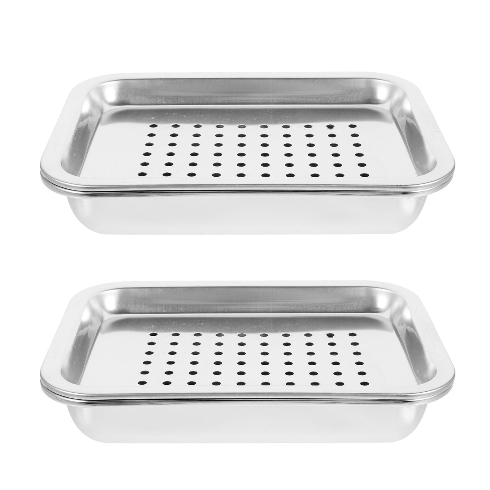 Abaodam 2 Set Vassoio di Germinazione in Acciaio Inox Argento, Set da 2