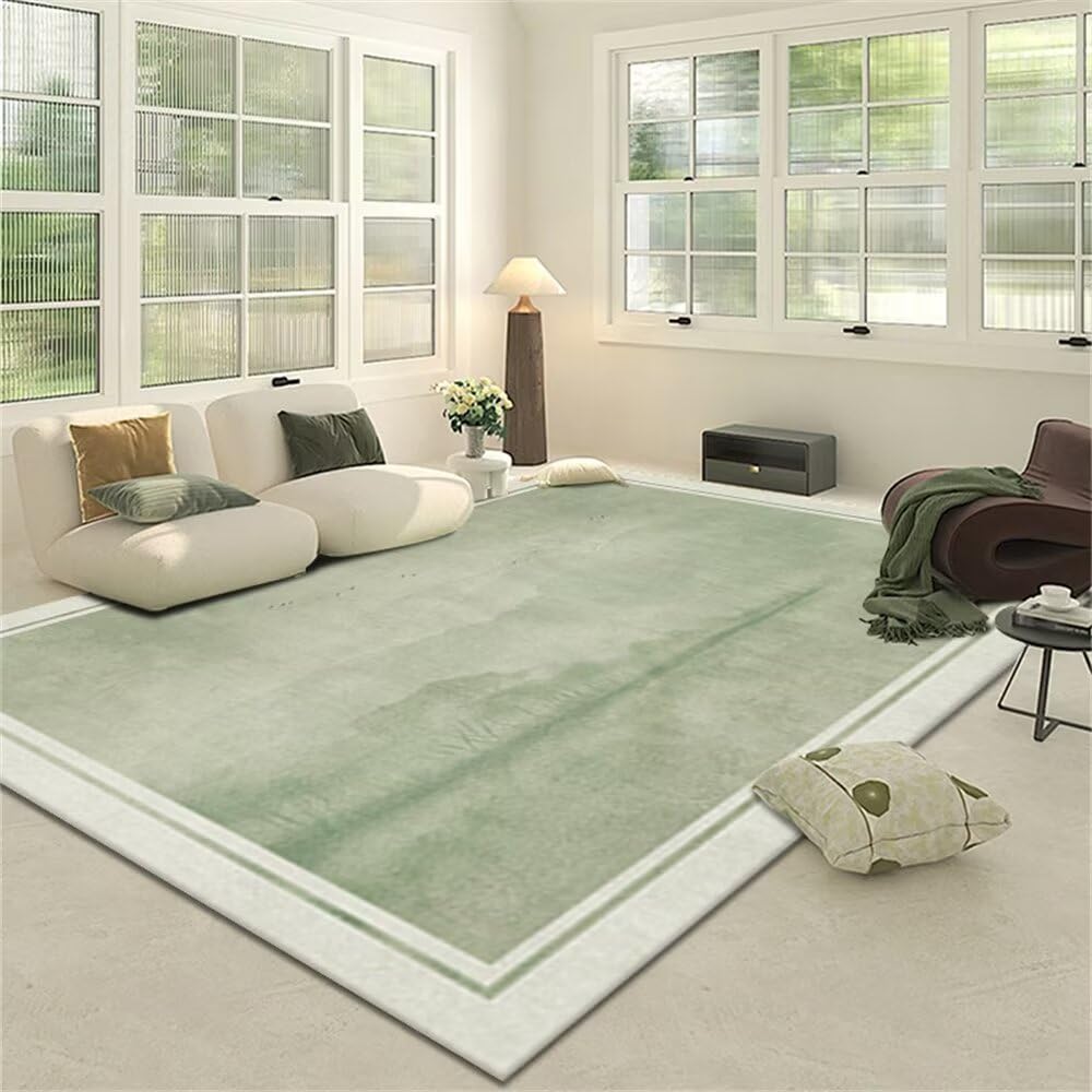 Tapis de salon vert haut de gamme robuste 90X150 pour décoration de chambre