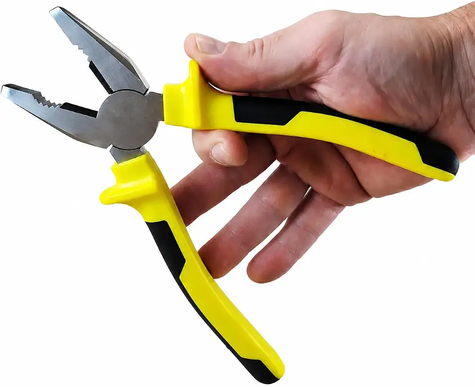 Alicate Universal 8 Polegadas Cabo Emborrachado Uso Profissional Doméstico Multiuso Aço Resistente Ferramenta Manual Elétrica Hidráulica Mecânica