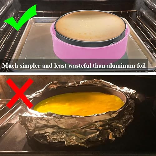 Miniatura 4 de DIJIAHUA Protector de baño de agua para tarta de queso para molde de silicona desmontable redondo de 9,9.5 pulgadas para molde de hornear pastel de
