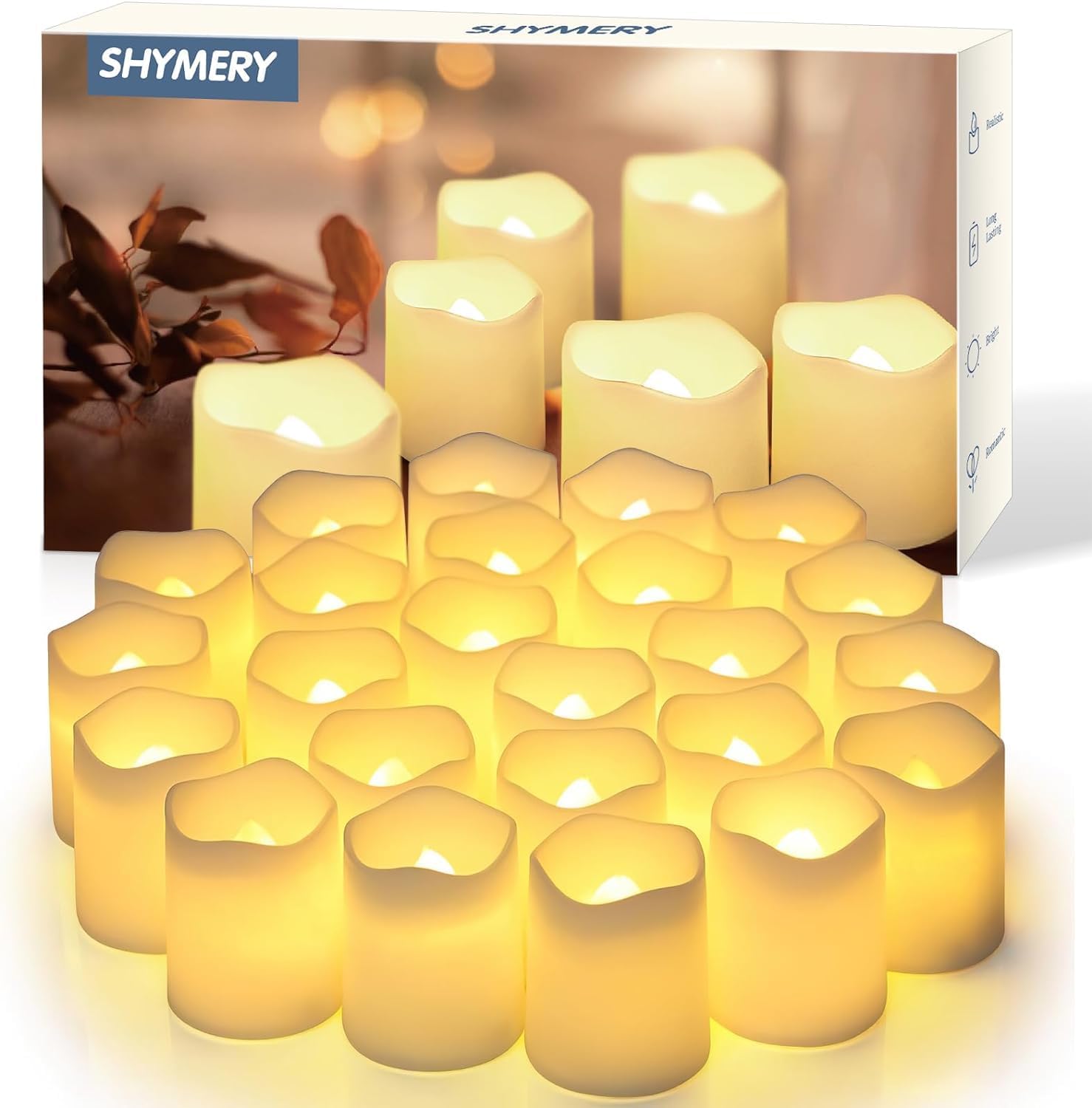 SHYMERY Flameless Votive Candles
