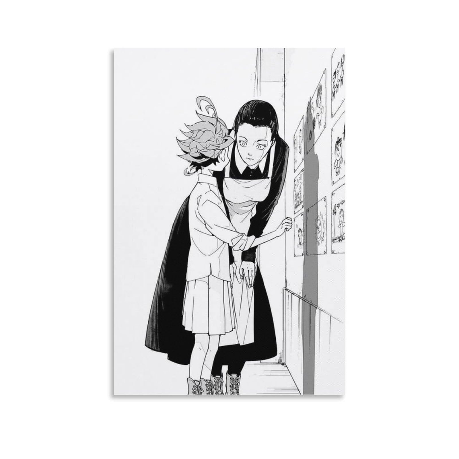 Amazon.co.jp: 約束のネバーランド エマ 超クリア 漫画 ポスター 黒と
