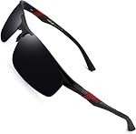 PUKCLAR Mens Driving Sunglasses Polarized Sports Sunglasses Al-Mg Metal Frame Cycling Fishing Golf Goggles