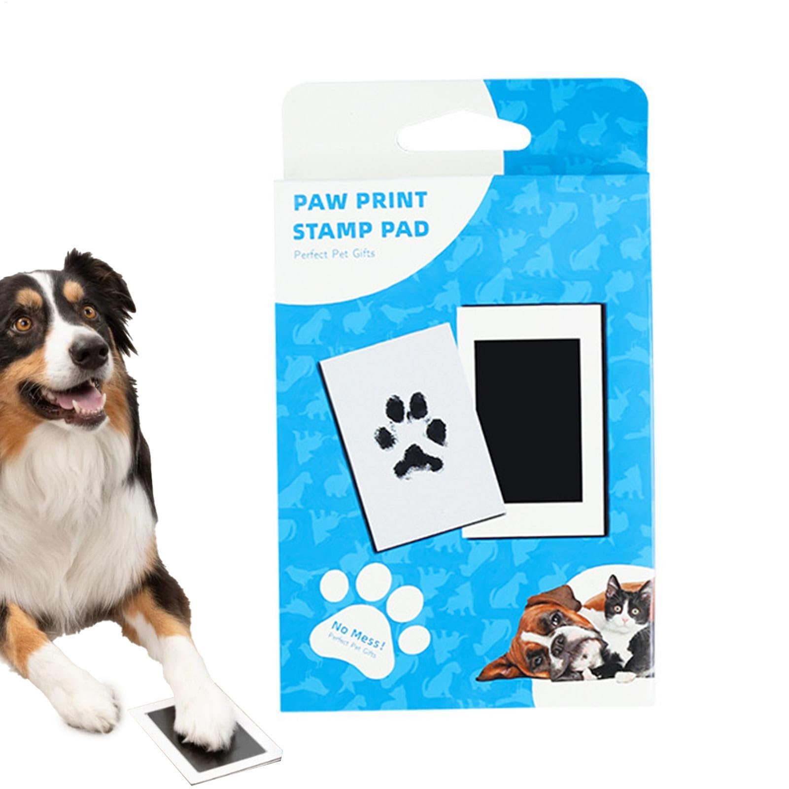 Paw Print Ink Pad - Dog Nose Print Kit, Cat Paw Print Stamp | Dogs Cats Easy Clean Up Pawprint, Baby Foot Printing Kit, Keepsake Pawprint Kit, Black Ink Pad for Paw Impressions