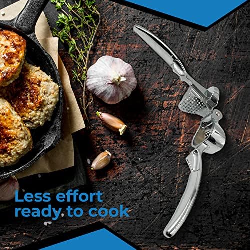 Garlic Press Garlic Crusher Kitchen Garlic Mincer, Friendly Garlic Crushers Garlic Rocker Grinder Masher Stainless, Professional Garlic Squeezer Ergonomic Handle, Easy to Clean