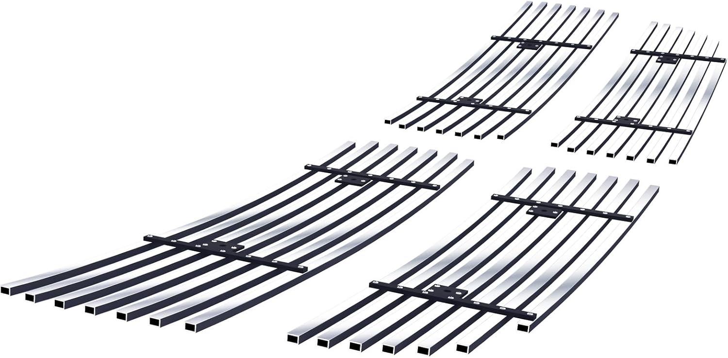 APS Compatible with Ram 2500 3500 2013-2018 Honeycomb Style Main Upper Stainless Steel Chrome Polished 8x6 Horizontal Billet Front Grill Grille Insert D66331S