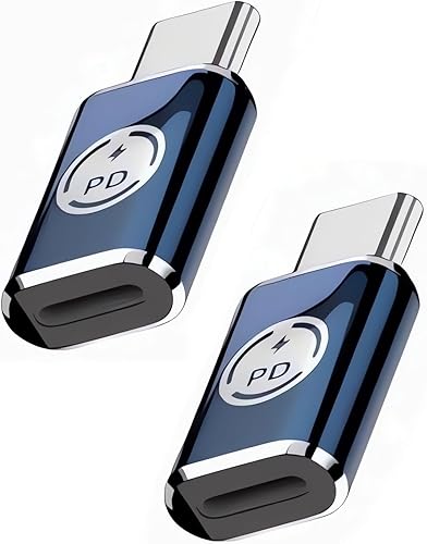 DESOFICON Adaptador de cargador para iPhone 15, certificado MFi Paquete de 2 conectores USB C macho a Lightning hembra, tipo C a 8 pines,