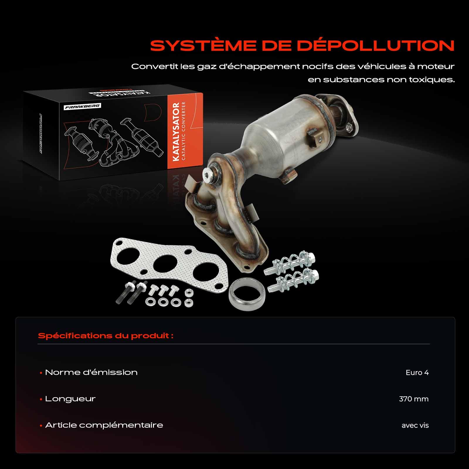 Frankberg Convertisseur catalytique essence | Compatible avec: C1 PM PN, Aygo B1