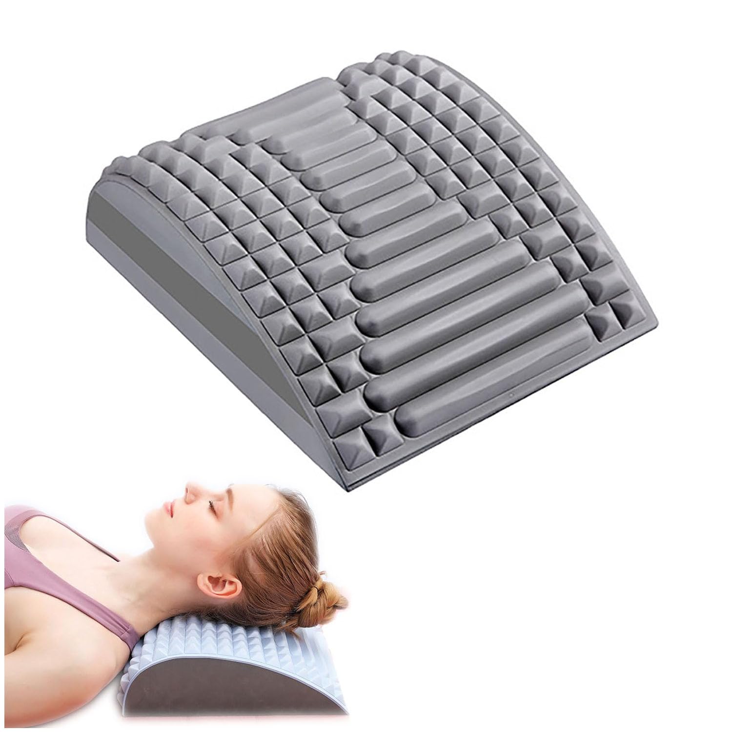 Refresh - Neck & Back Stretcher, Back Neck Cracker For Lower Back Pain Relief, Neck And Back Stretcher,Adjustable Spine Board,Neck And Lower Back Stretcher,Back Stretcher Posture Corrector (Grey)