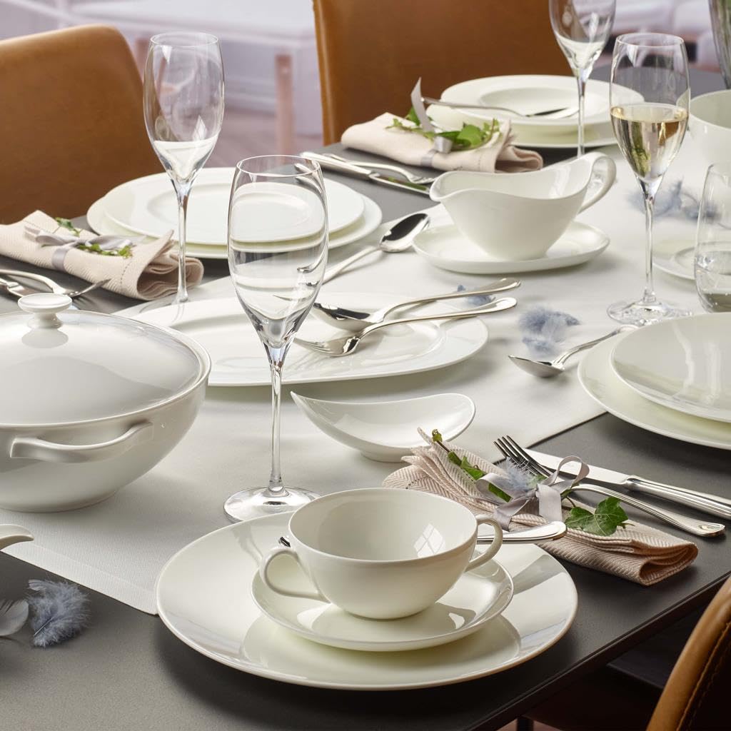 Villeroy & Boch Anmut Suppentassen 6er Set, 250 ml, Klassisches Weißgeschirr, Premium Porzellan, Spülmaschinenfest & Mikrowellensicher, Weiß
