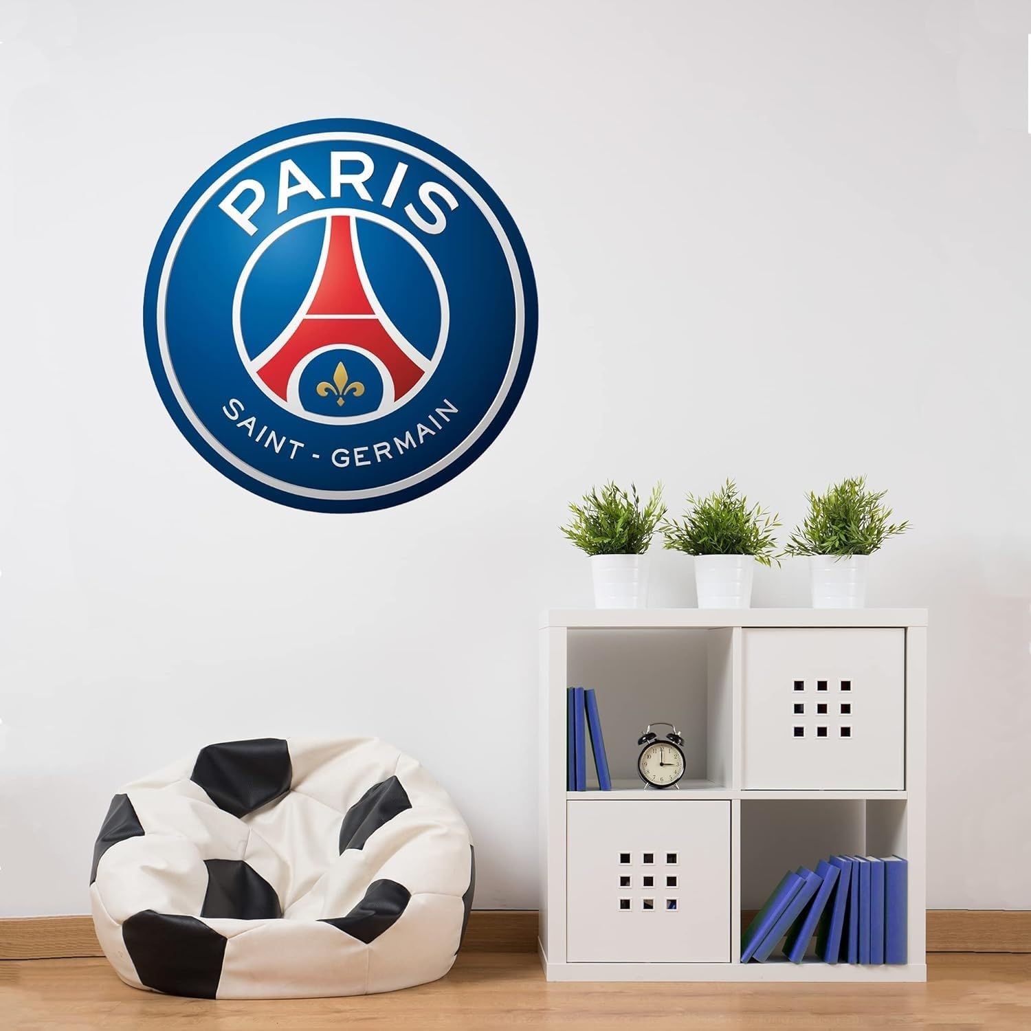 Beautiful Game Sticker Mural Officiel Blason PSG Paris Saint-Germain Décoration Murale Football 90 x 90 cm
