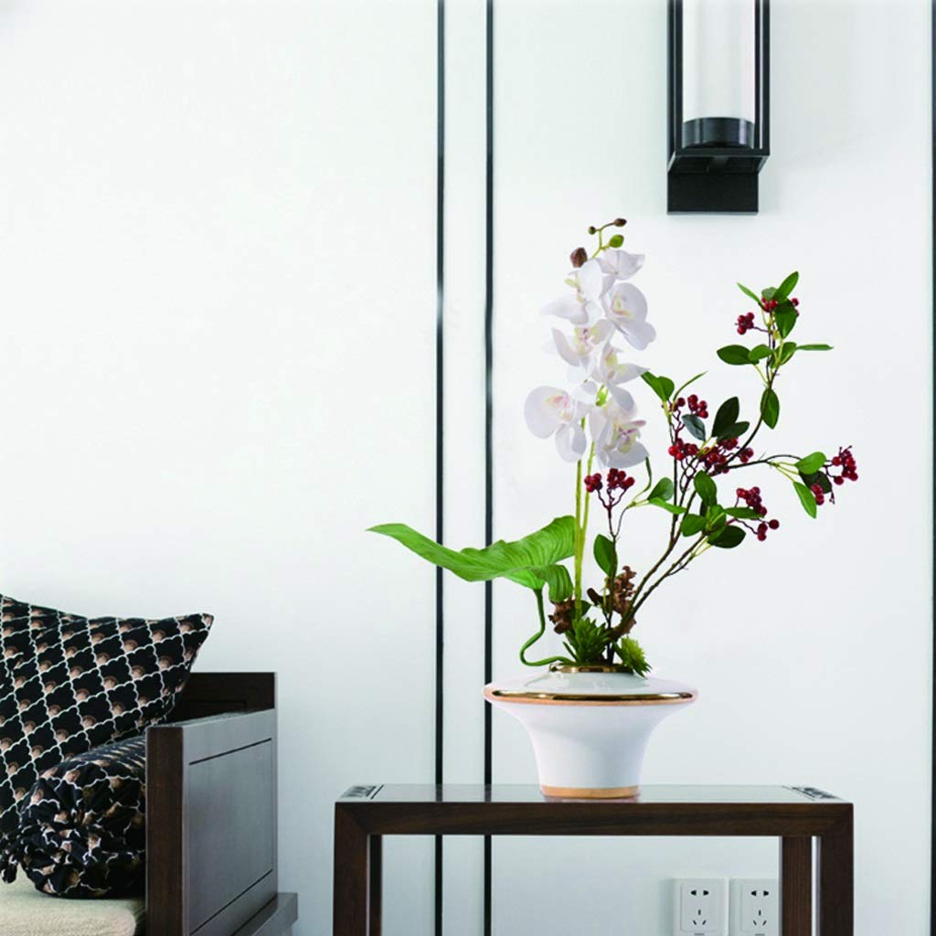 Fiori artificiali per interni, fiori artificiali in seta, bacche in vaso bianco per il soggiorno, l'hotel, l'ufficio, il posizionamento di fiori artificiali, bonsai, artif