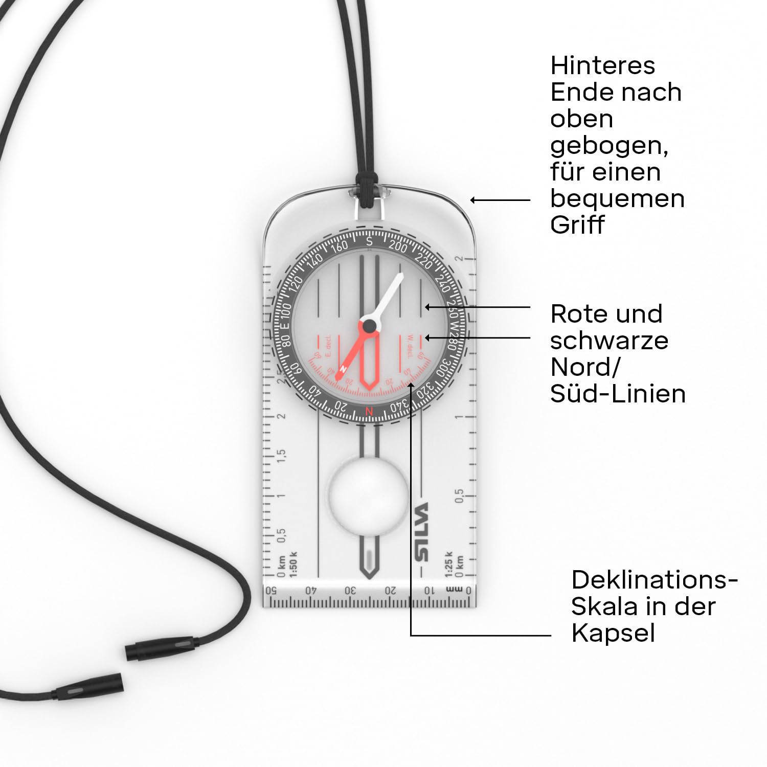 Silva Kompass Outdoor - Ranger No. 3 Wanderkompass - Kartenmaßstäbe 1:25k & 1:50k - Marschkompass Grundlegende Outdoor-Aktivitäten - Drehbares Kompassgehäuse - Kompass Militär & Wandern