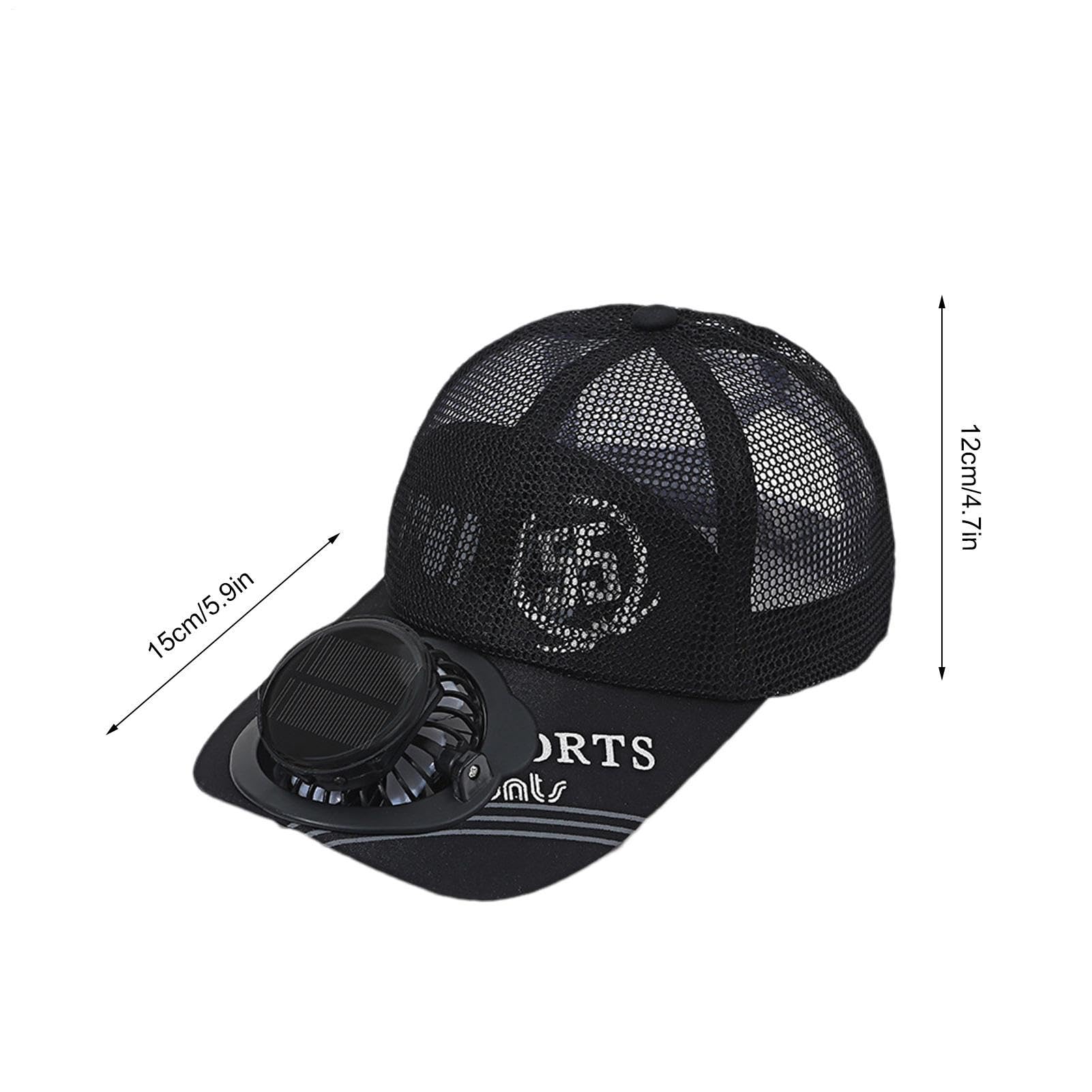 Cappello Esterno Con Ventilatore Integrato - Funzione Di Raffreddamento Ad Energia Solare, Compatibile Con La Ricarica USB Design Di Ventilazione, Costruzione Leggera Comoda Da Indossare | Po
