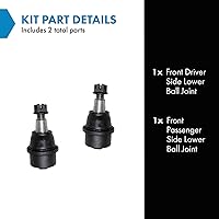 Vista 175 de TRQ, junta de rótula inferior delantera para el lado del conductor y del acompañante