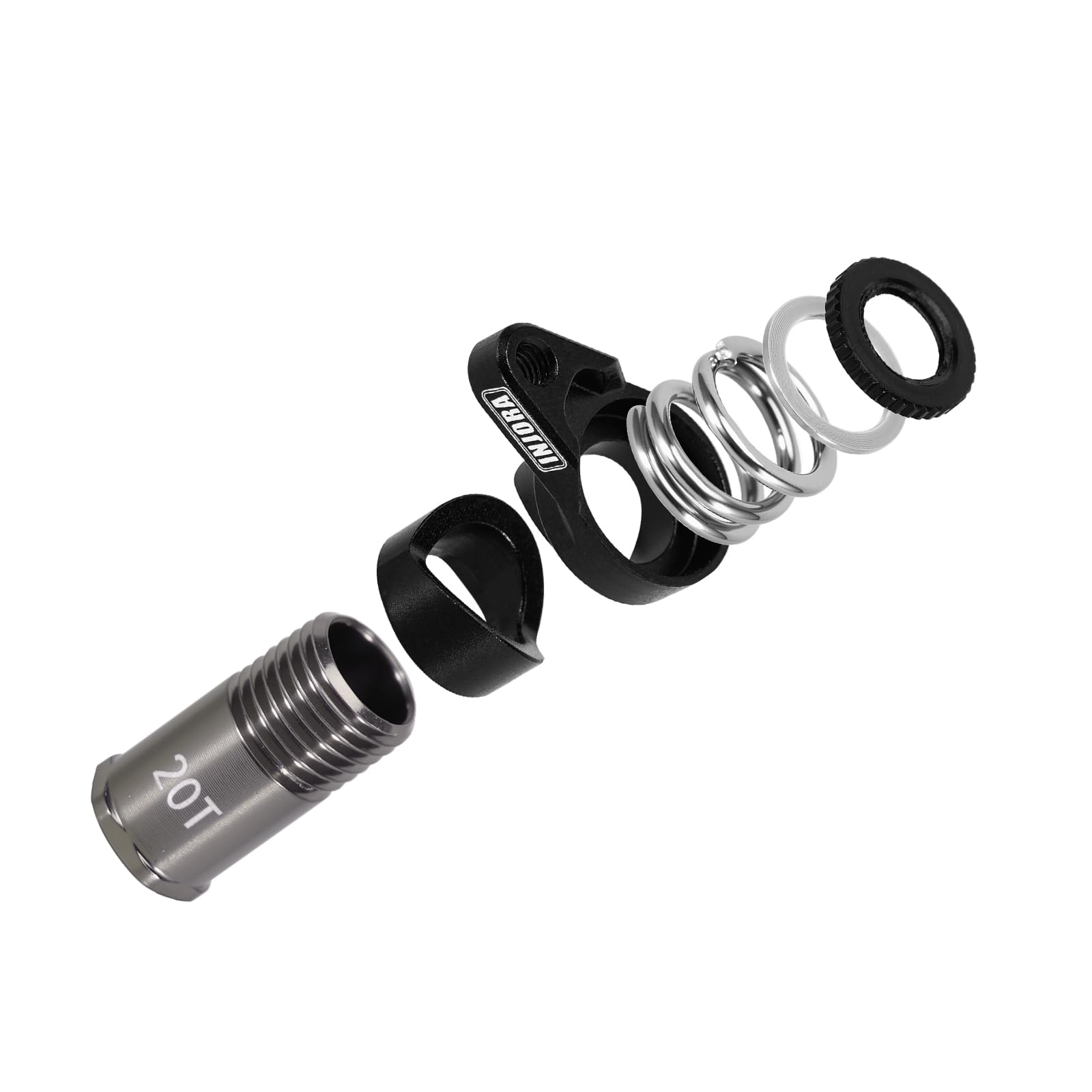 INJORA 20T Aluminum Servo Saver Set for ARRMA MOJAVE GRANITE GROM TYPHON GROM, Black - Image 2