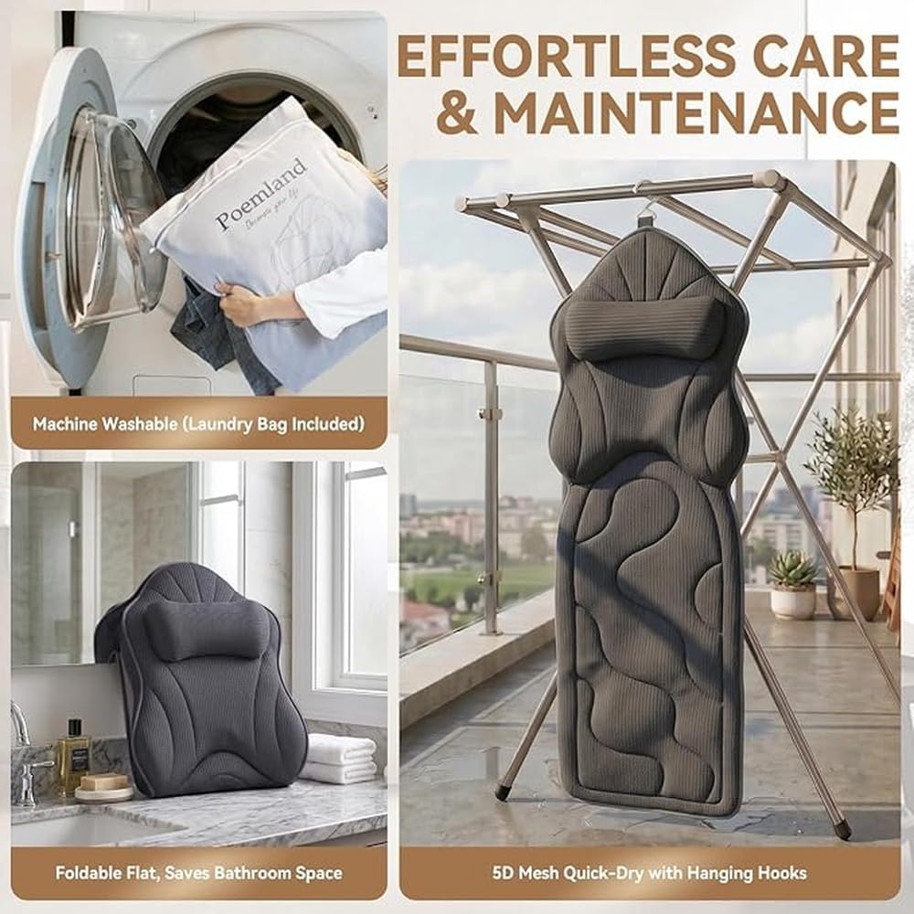 Cojín para bañera Malla 3D Transpirable Soporte ergonómico para